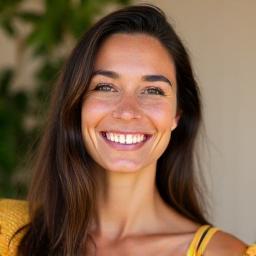 Portrait souriant de Cécile, spécialiste en yoga et mobilité.